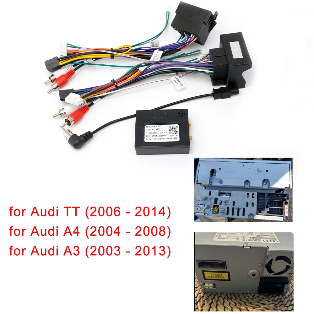 16 Pin Plug Connector RCA Car Android Wiring Cable Canbus Decoder Harness Adapter for Audi A3 8P A4 B7 TT