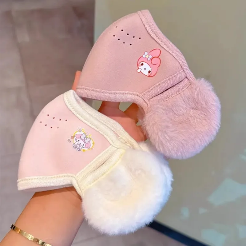 Miniso-orejeras cálidas integradas en otoño e invierno, anticongelantes y viento frío para niñas, bonita máscara de orejeras de felpa gruesa