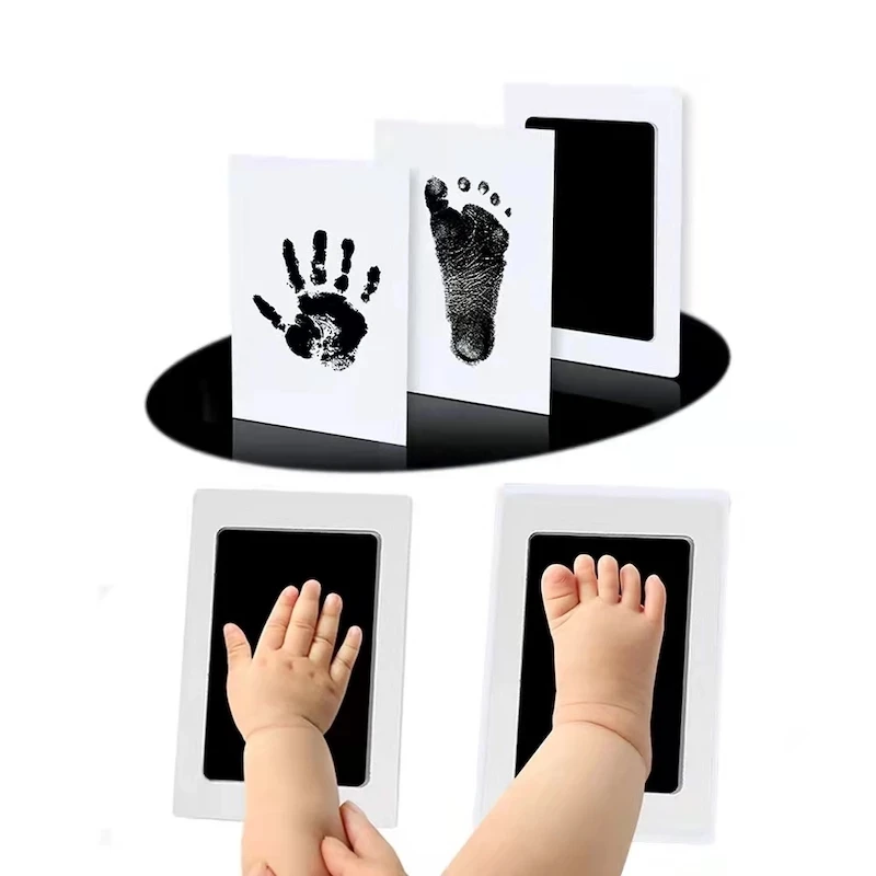 Big Size Newborn Baby DIY Hand And Footprint Kit Ink Pads Photo Frame Handprint Toddlers Souvenir Safe Clean Baby Shower Gift