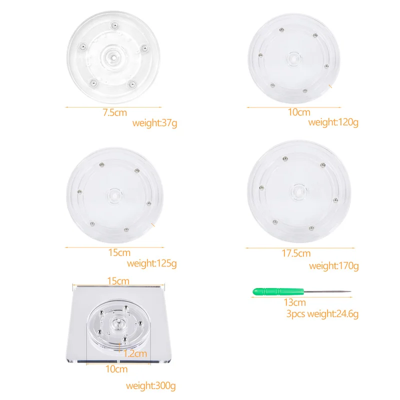 Acrylic Square/Round Cookie Turntable Mini Cake Cupcake Decorating Turntable With Anti-Slip Silicone Mat Decaration Supplies 09