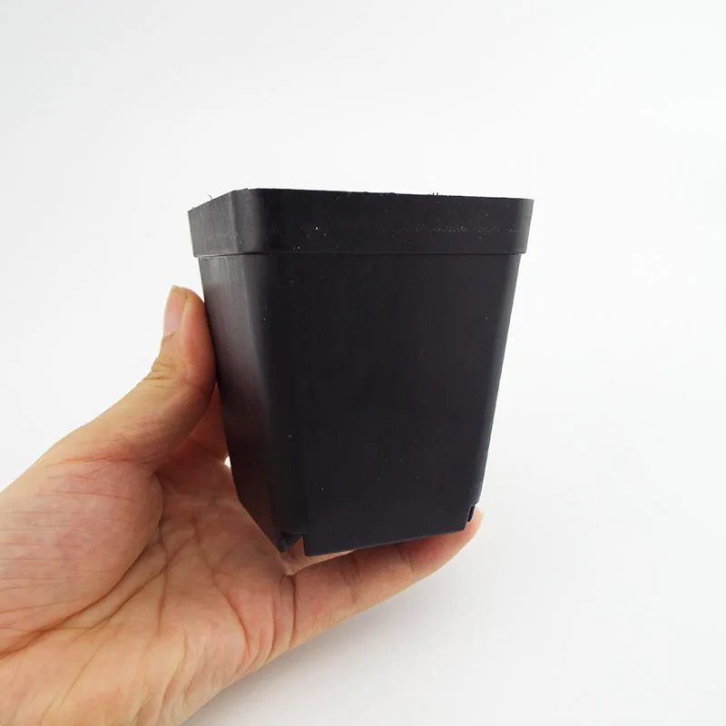 7cm Plastic Black white Flower nursery tray Pots Planters Creative Square grow cup garden tools For Succulent  Plants Vegetable