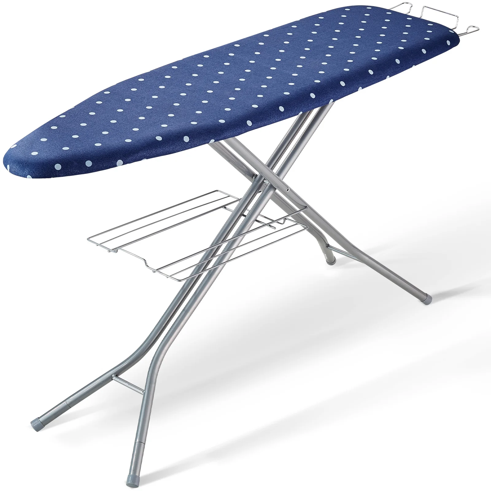 SucceBuy Full Size Ironing Boards 4/3 Layers Heat Resistant Height Adjustable Foldable Legs with Removable and Washable Cover