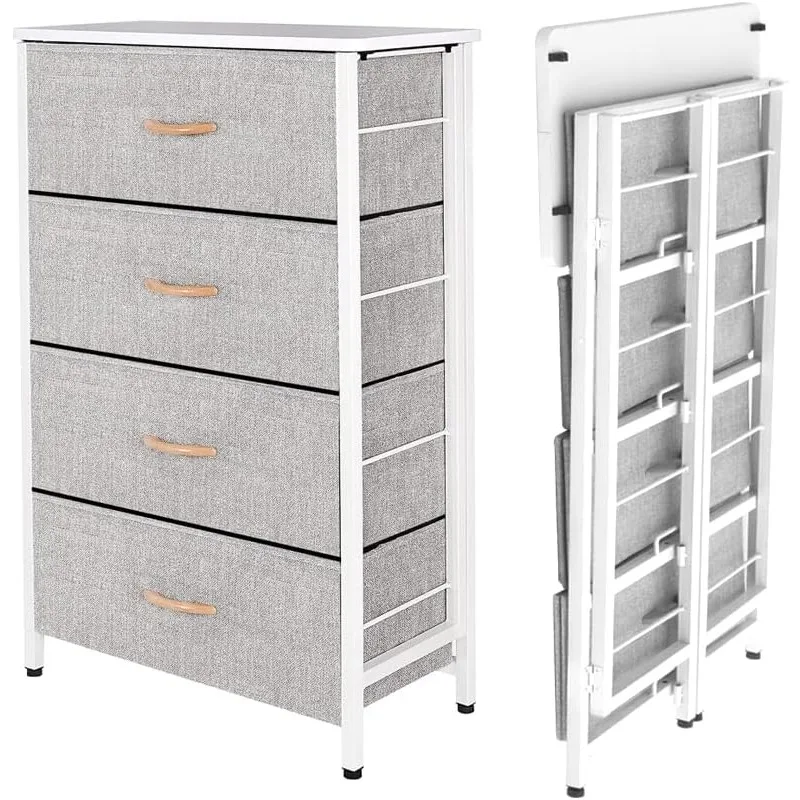 

1 Life Concept foldable 4 Drawers Storage Organizer Unit, Saving Space,Easy Assembly, Vertical Dresser Storage Tower for Closet