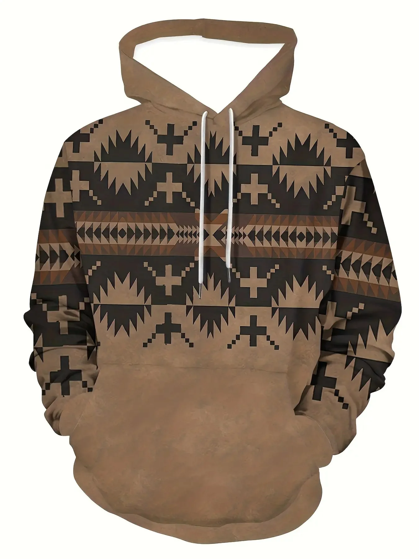 سويت شيرت بغطاء للرأس - بلوفر بأكمام طويلة مقاس عادي، نمط شارع كاجوال، أزياء حضرية أساسية، بلوفر مريح.