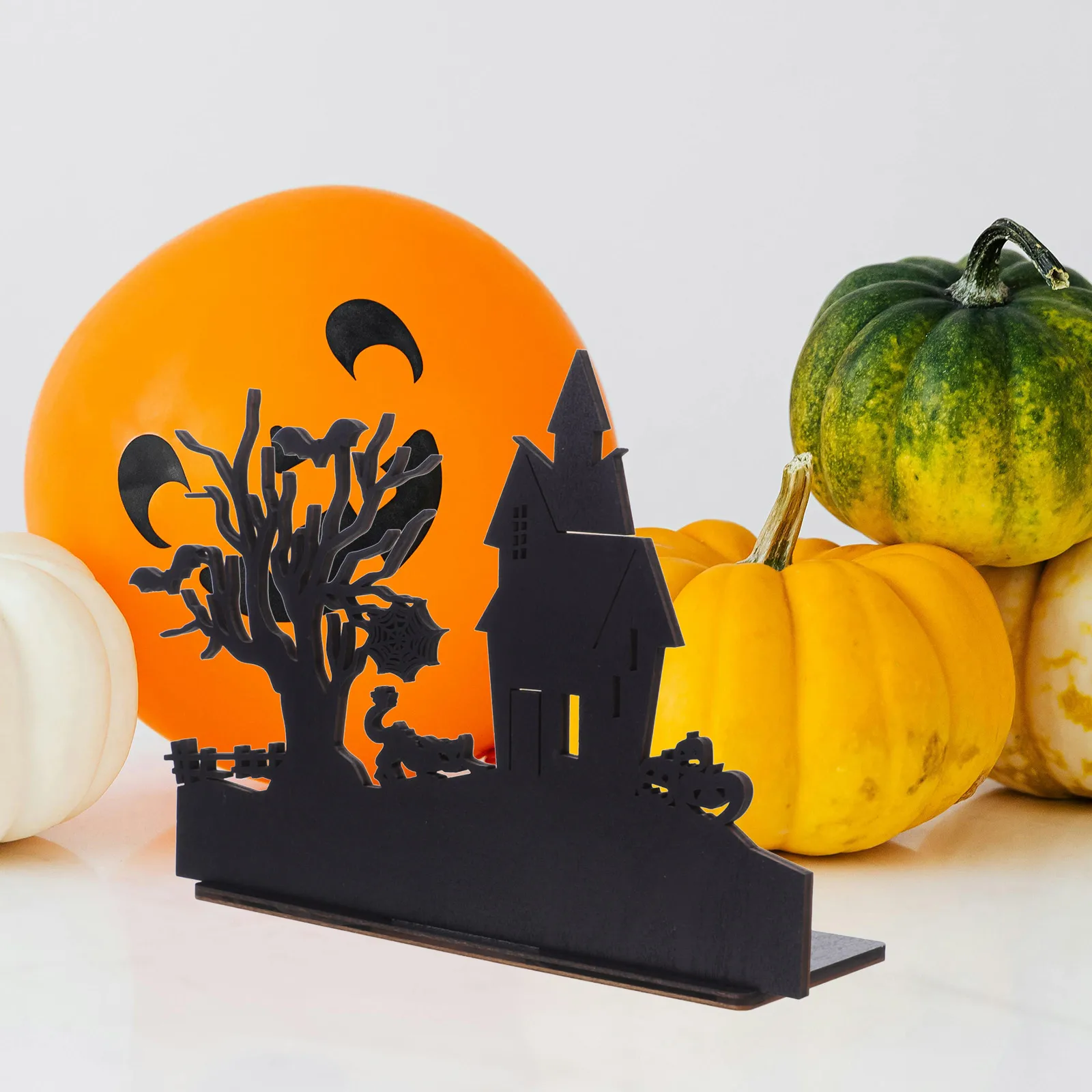 

Wooden Table Sign Halloween Table Centerpiece Halloween Party Decoration Animated Castle Projection Ghost Centerpiece for Tables