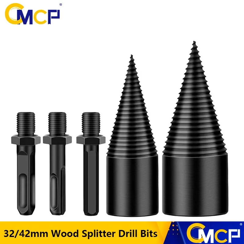 

CMCP 32/42mm Wood Splitter Drill Bits Firewood Splitter Drill Bits Cone Drill Bits Wood Chopper Tools