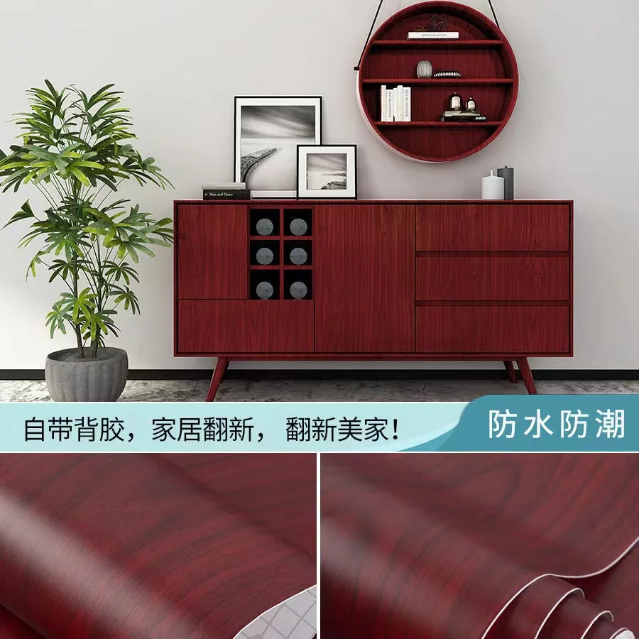 Multiple widths Wood Grain PVC Self-adhesive Wallpaper Waterproof Cabinets Wardrobes Desktop Doors Furniture Refurbishment