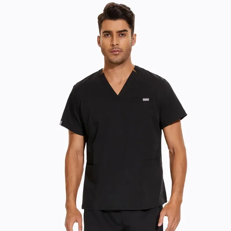 Uniforme d'infirmière d'hôpital à manches courtes pour hommes et femmes, vêtements de lavage des mains, même style, col en V, style coréen