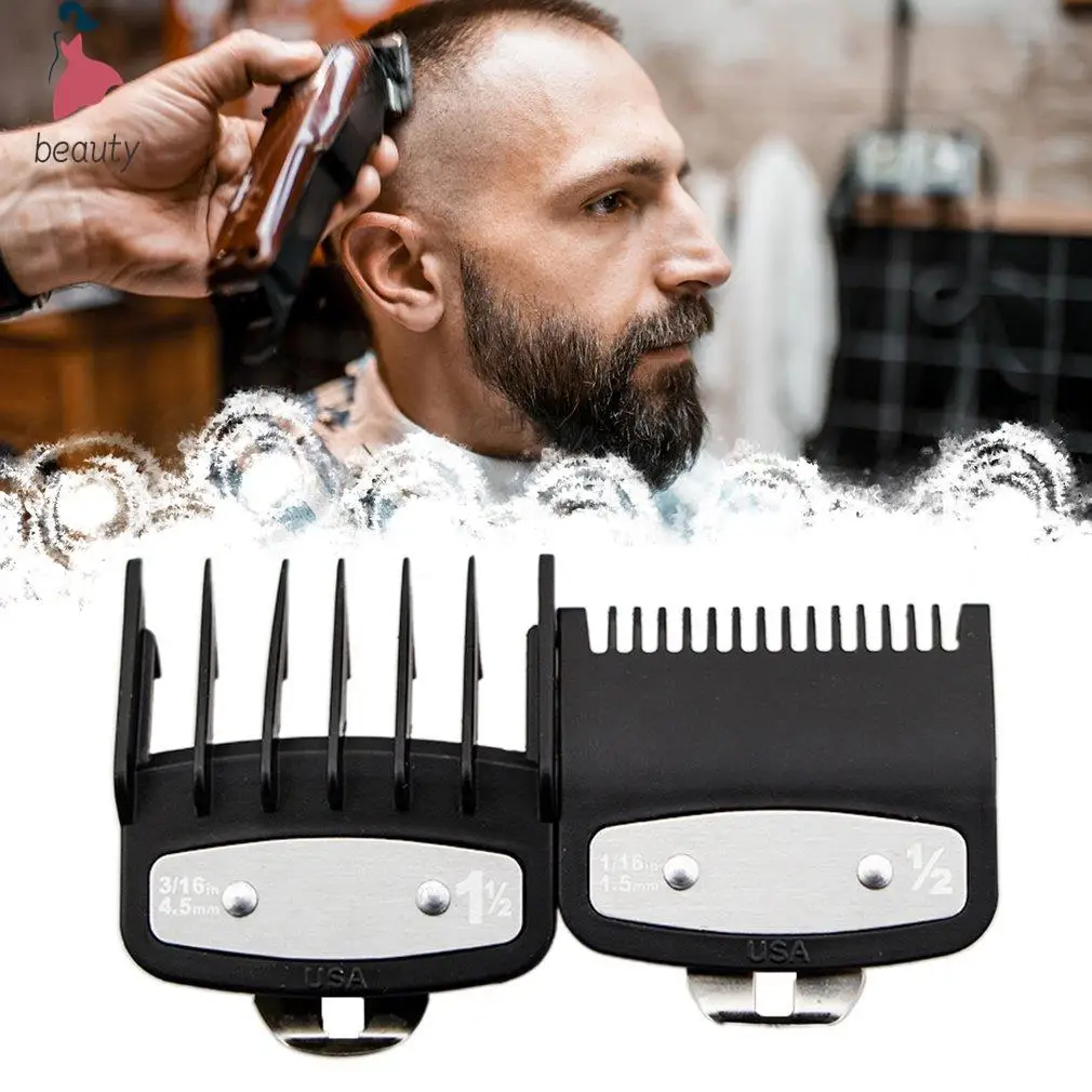 

1Set For Wahl Hair Clipper Guide Comb Cutting Limit Combs 2pcs Set Standard Guards Attach Parts Electric Clippers Accessories