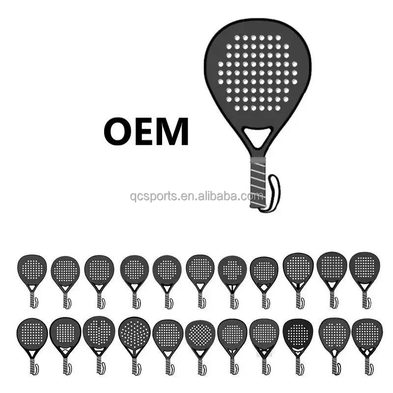 

2025 top grade Carbon fiber material tennis paddle, durable 12K polyester net, customizable design outdoor padel sports equipmen