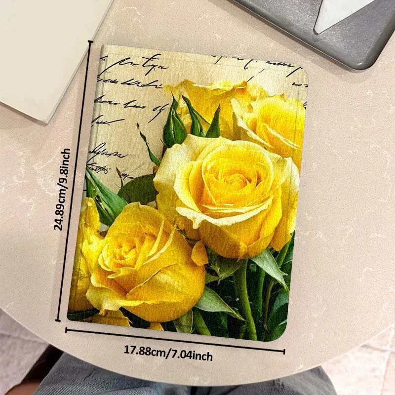 حافظة بنمط الورد الأصفر لجهاز iPad Air Mini 9.7 2 4 5 11 6th 7th gen 13 3 1 2 4 5 6 7 7.9 10.9 10.5 بوصة تابلت #5