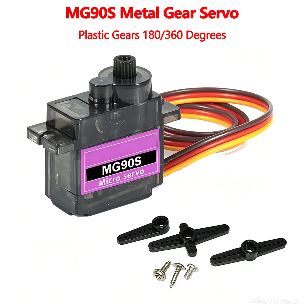 MG90S Servo 1/2/4/10 Pcs All Metal Gear 9g SG90 Upgraded Version for Helicopter Plane Boat Car Trex 450 RC Robot 180 360 Degree