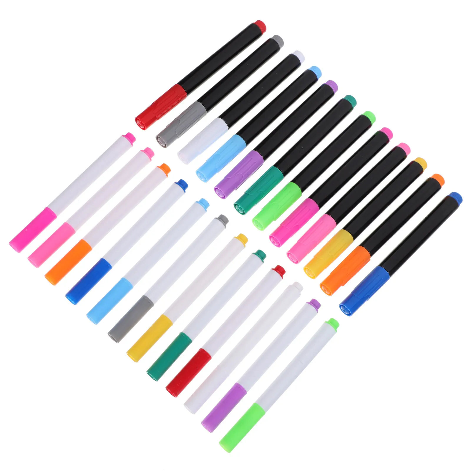 24Pcs Dry Erase Chalk Markers Neon Liquid Chalk Pens Erasable Multi-Color Quick Dry Smooth Grip Glass Board Writing Pens