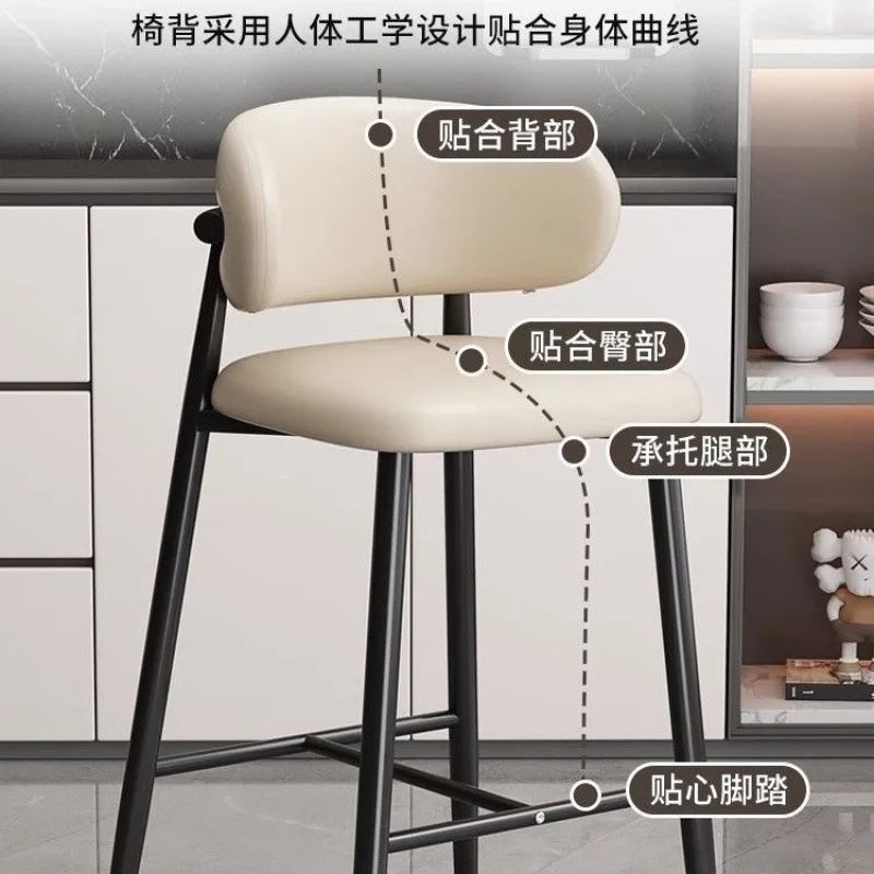 Hochstuhl, leichter Luxus-Barstuhl, schmiedeeiserner Stuhl, Café-Hocker, Insel moderner einfacher Barstuhl