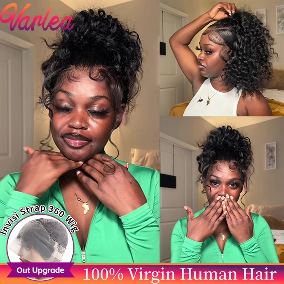 

Парик из натуральных волос 360, без клея, готовый к носке, глубокая волна, с предварительно выщипанной линией роста, парик с HD-шнуровкой 5x5, парик из натуральных кудрявых волос 13x6