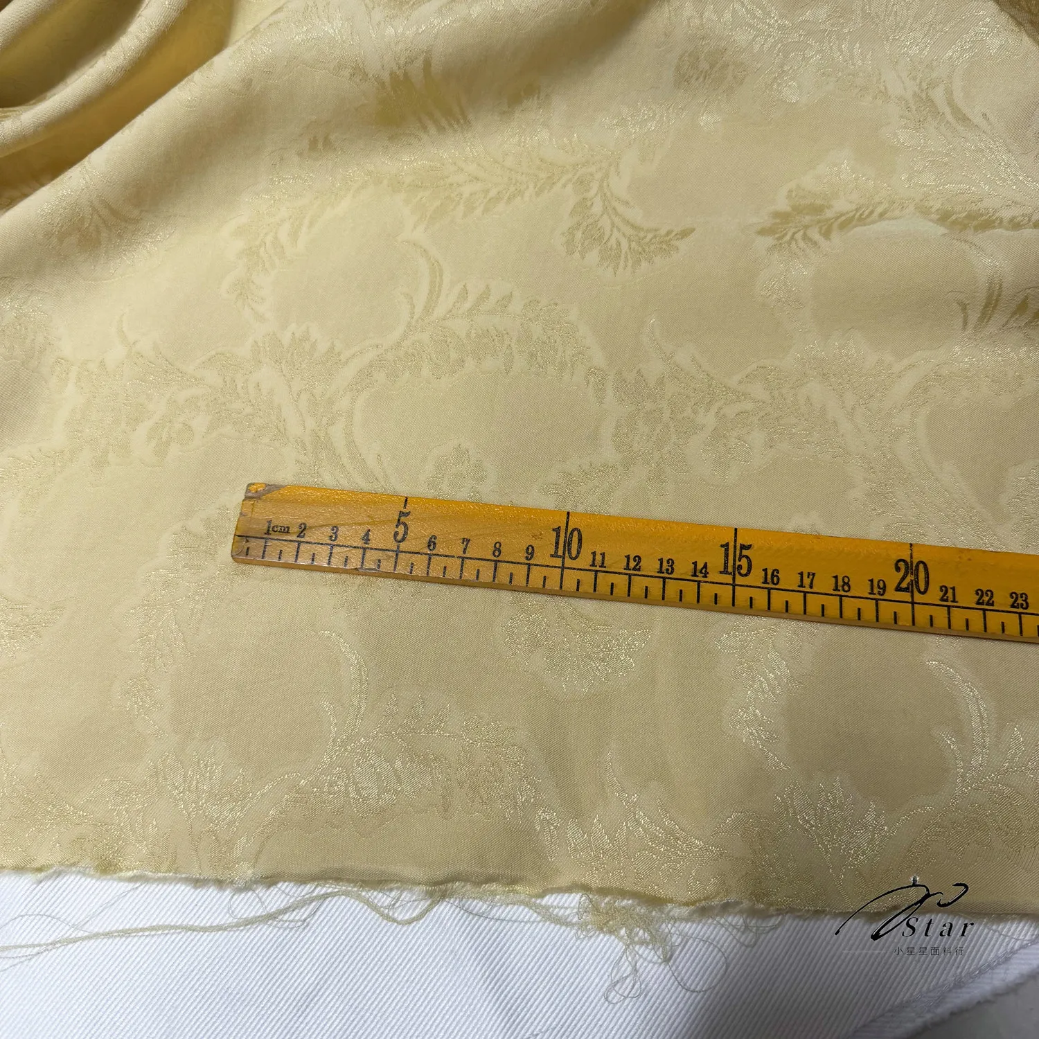 Draping Smooth Light Yellow Jacquard Cotton Acetate Satin Fabric Glossy Silk Sense Cheongsam Dress Cloth
