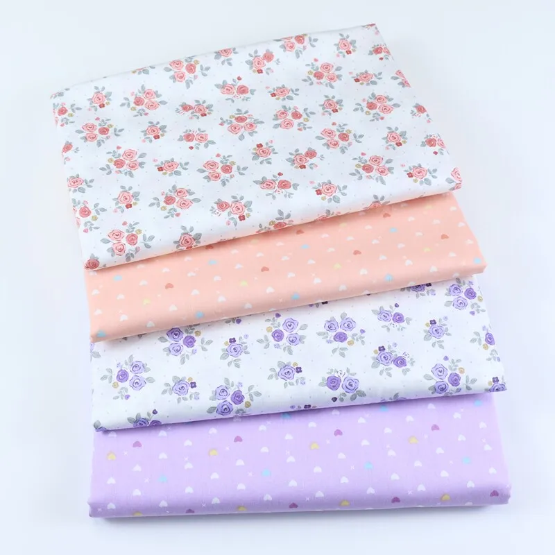 Floral 100% Cotton Printed Quilting Fabric – Soft DIY Patchwork Material for Sewing Children's Clothes