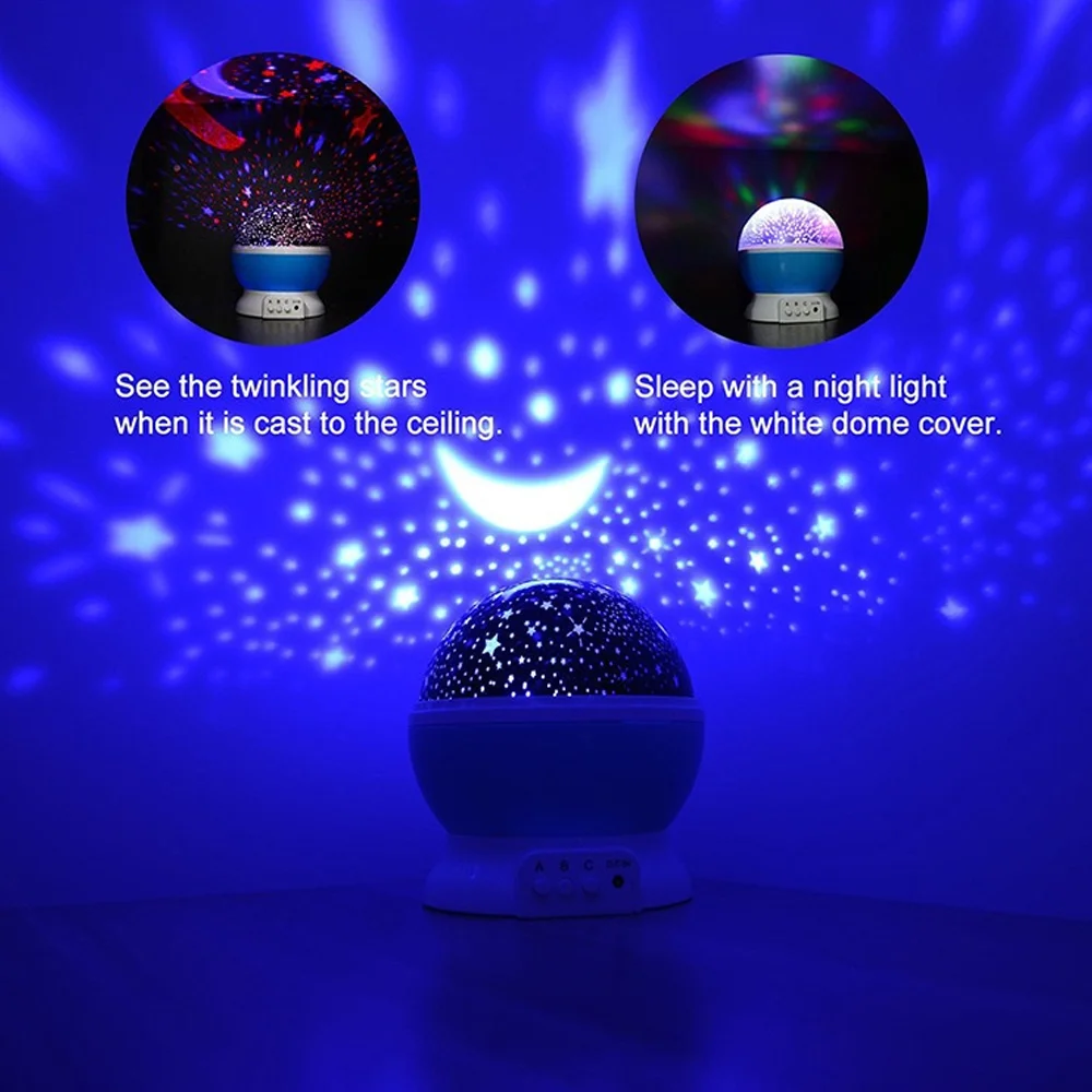 Star Projector Lamp Children Bedroom LED Night Light Baby Lamp Decor Starry Festival Atmosphere Lamp Moon Galaxy Projector Lamp