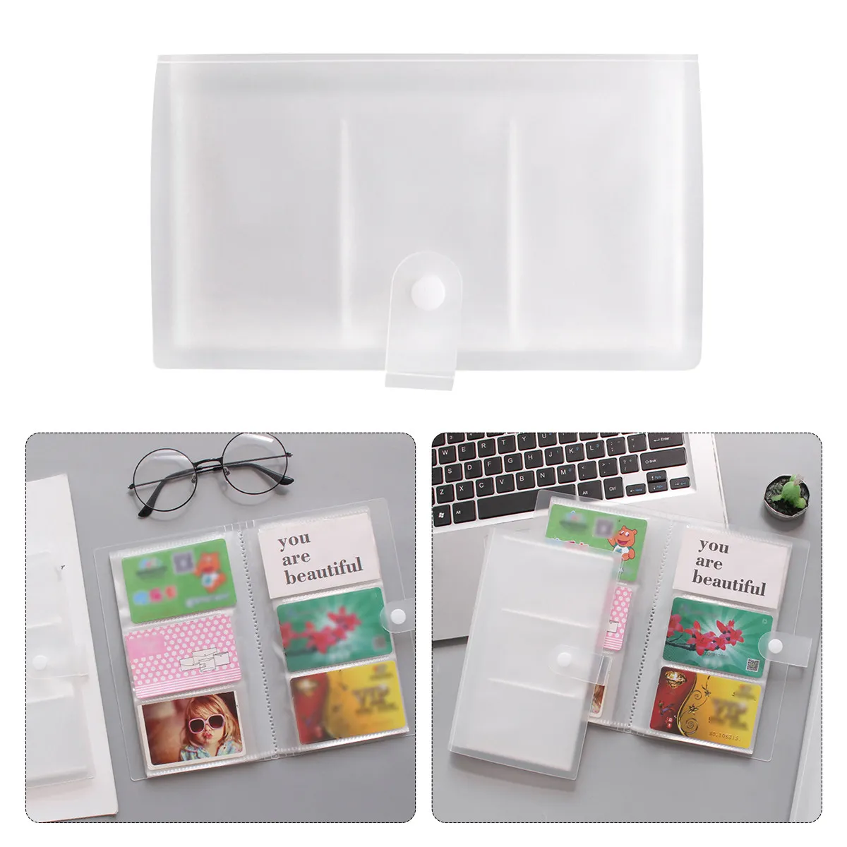 

Business Card Holder 120 Slots Name Cards Organizer Portable Large Capacity Business Cards Storage Case Office Supplies