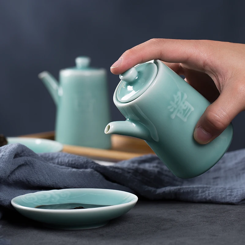 

Посуда Celadon, чайник, керамическая бутылка для приправ, бутылка для уксуса, горшок для соевого соуса, бутылка для приправ для приготовления вина, кунжута