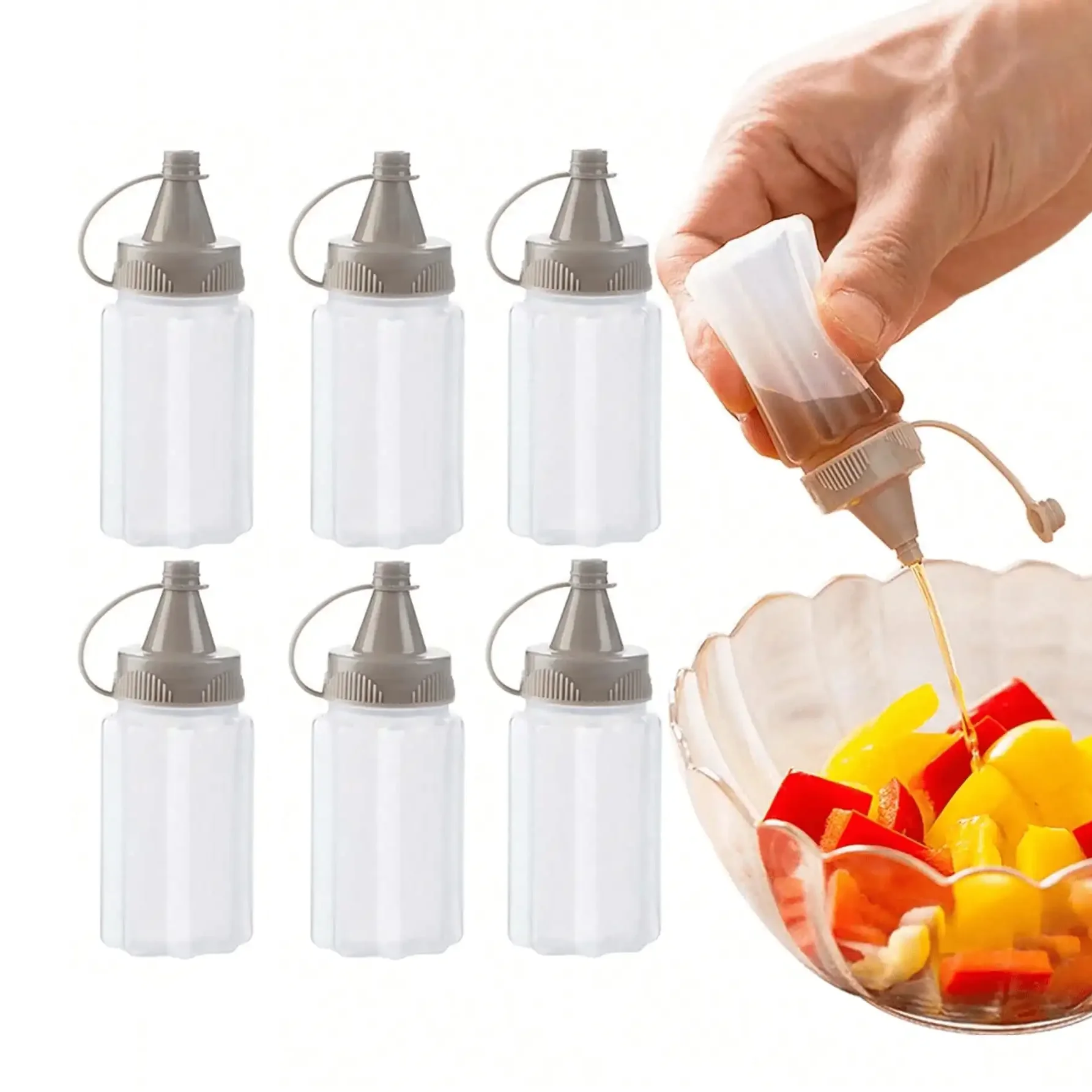 2/4/6Pcs Portable PP Sauce Squ - Herb Keeper Bottle ulasan dan harga