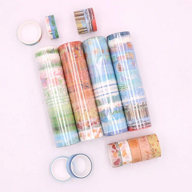 4 Seasons Washi Tapes 10rolls Summer Decorative Adhesive Tape Cute Stationery Masking Tape Scrapbooking Supplies Washi Tape Set