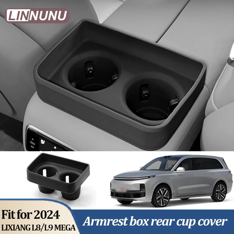 Linnunu 자동차 물컵 보호 커버, Lixiang L6 L7 L8 L9 에 적합, 자동차 티슈 박스, 실리콘 소재, 미끄럼 방지 충격 흡수, 더러움 방지, 보호 물컵 거치대, 자동차 인테리어 용품 액세서리, 부드러운 접착제, 세척하기 쉬움
