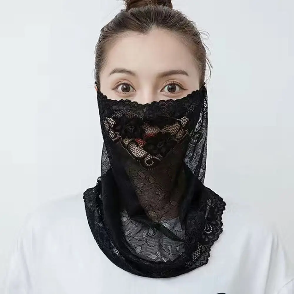 

Новый кружевной солнцезащитный шарф для лица, защита от ультрафиолета, удобная маска для шеи, моющаяся многоразовая бандана для женщин и мужчин