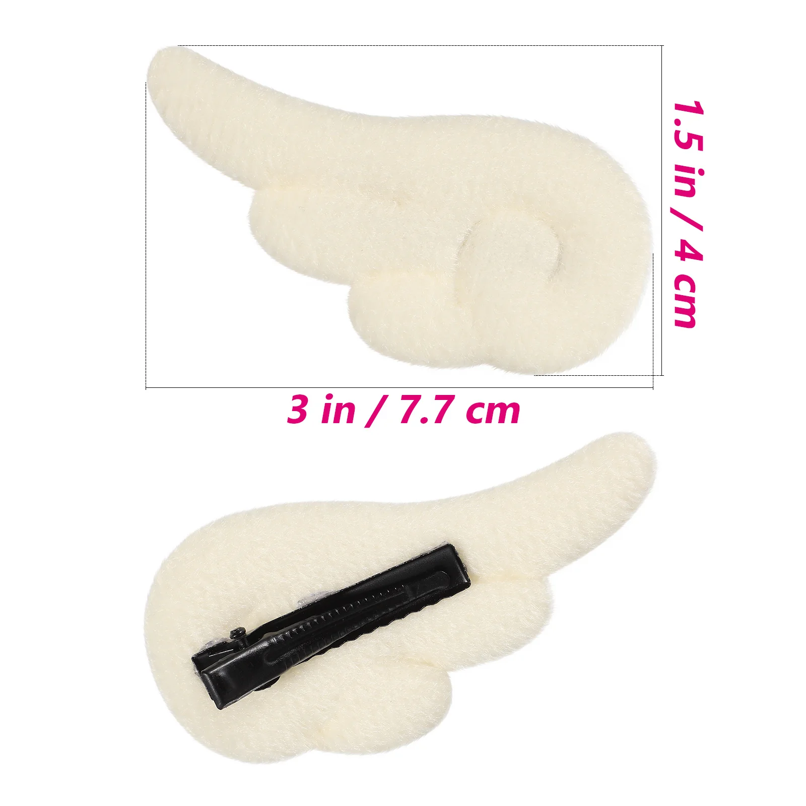 1 زوج أجنحة الملاك باريت مقاطع الشعر النسيج الناعم للأطفال الصغار المراهقين أطفال الحدث المدرسي استخدام أجنحة زاوية بيضاء أغطية الرأس