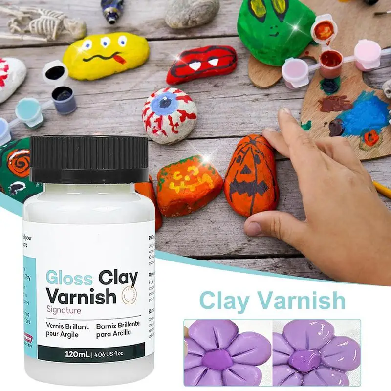 120ml Clay Varnish Acrylic Air Dry Waterproof High Gloss Finish Air Dry Clay Sealant for Ceramics Oil Painting Wood Maintenance