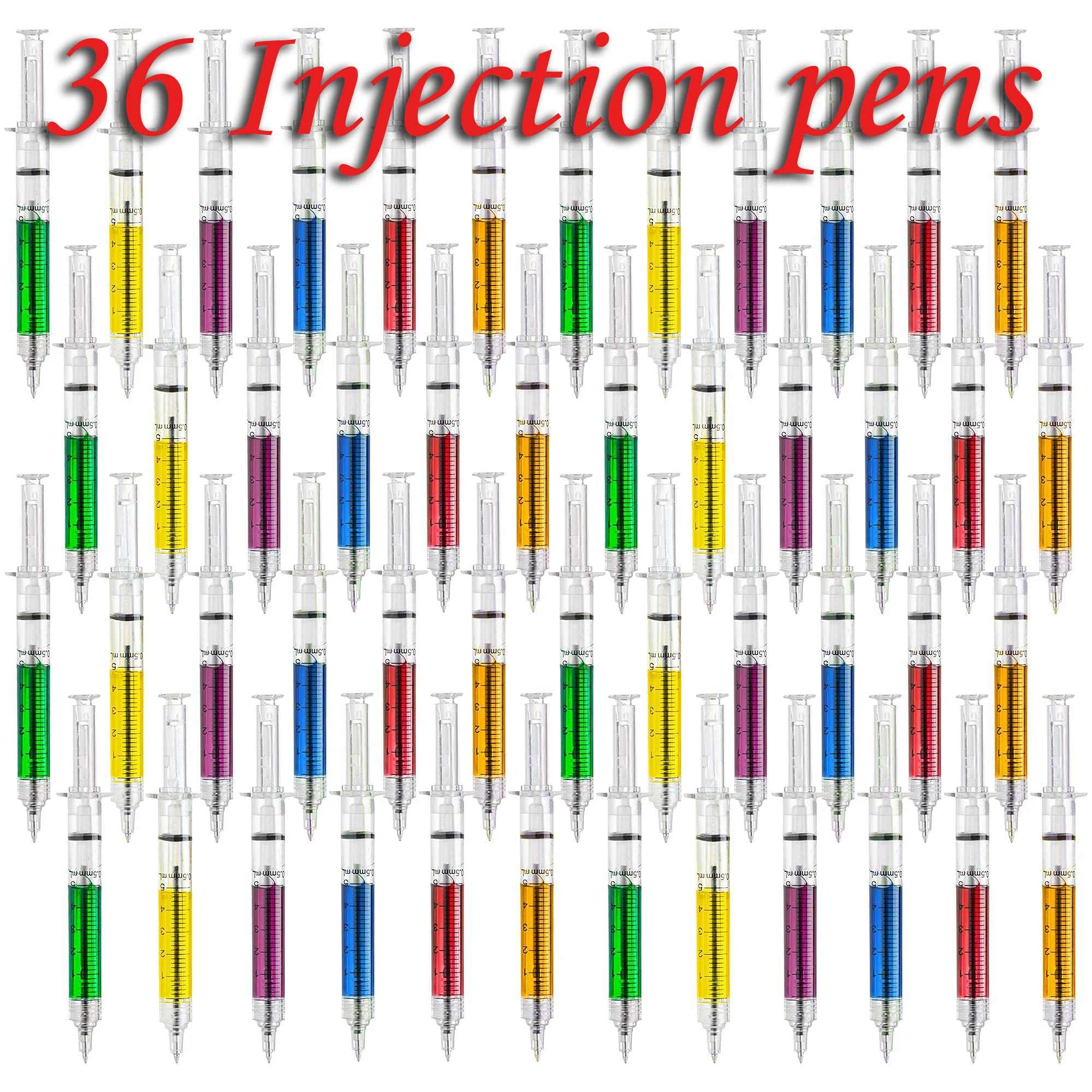 

36pcs Injection Type Ball Point Pen Doctor Nurse Gift Liquid Pen Color Syringe Pens Wholesale