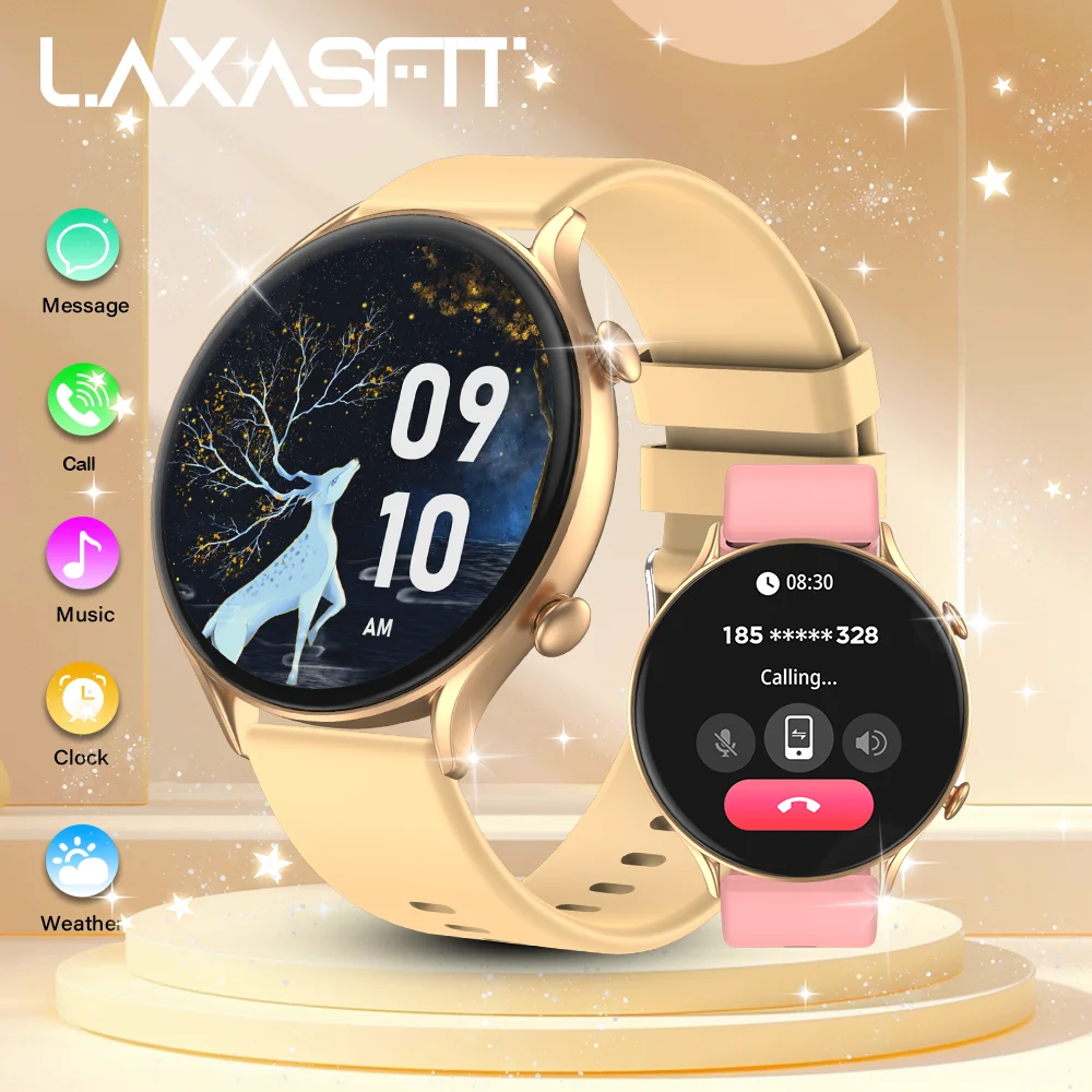 

LAXASFIT 2024, мужские и женские умные часы с Bluetooth, спортивные часы с полным сенсорным экраном, IP68, водонепроницаемые, умные часы для фитнеса, праздничные подарки