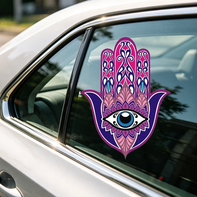 Hamsa Hand Car Stickers Vinyl Decal Waterproof Die Cut All Seeing Eye Bohemian Decor for Car Window Laptop Wall Yoga Accessories