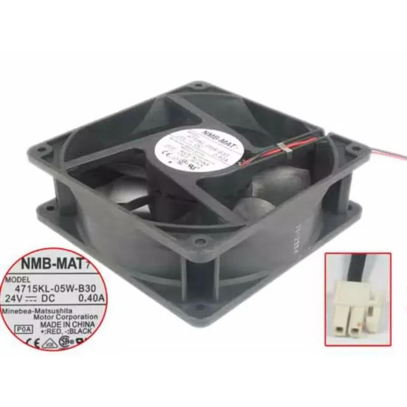 NMB-MAT 4715KL-05W-B30 P0A DC 24V 0.40A 120x120x38mm 3-wire Server Cooling Fan