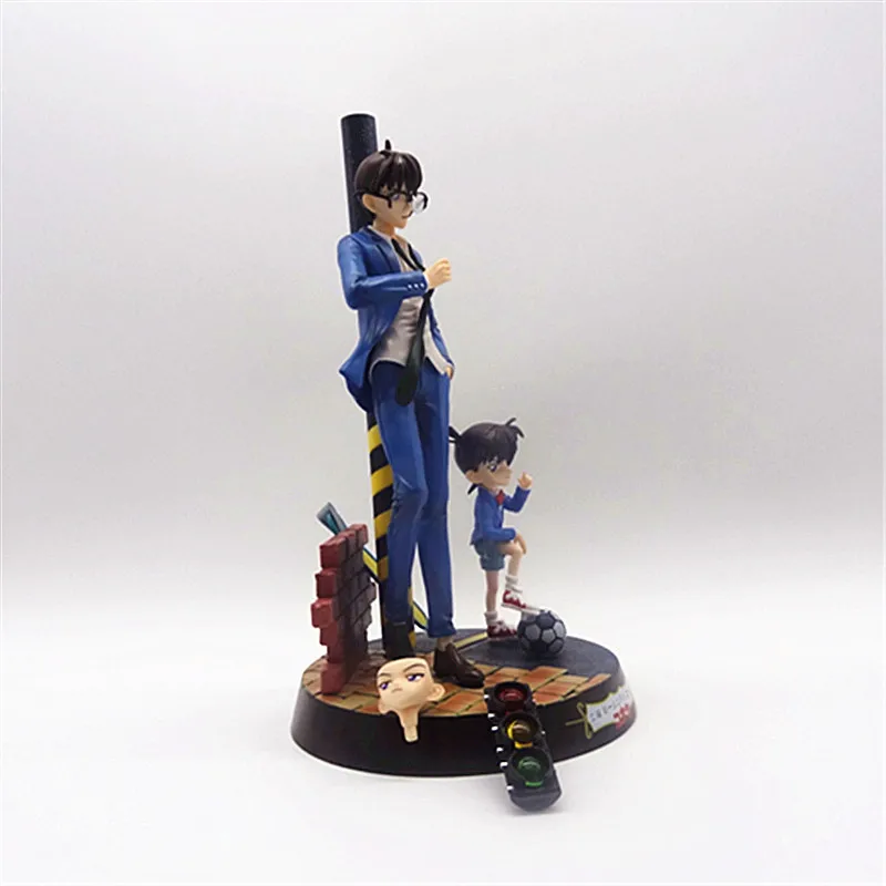 Detetive Conan Kudo Shinichi e Conan Edogawa Anime Figure Model, Gk Statue, Boy Collection, Desktop Decoration Ornament, Toy, 28cm