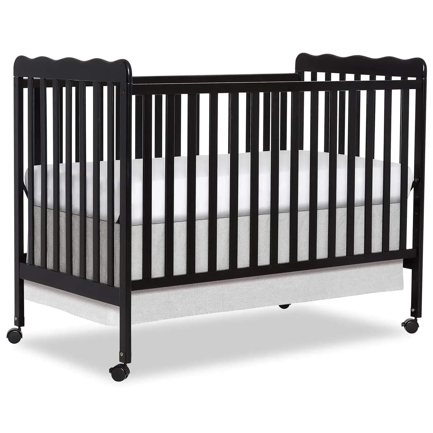 

Carson Classic 3-in-1 Convertible Full-Size Baby Crib in Black, GreenGuard Gold & BSA, 4 Mattress Heights, Converts