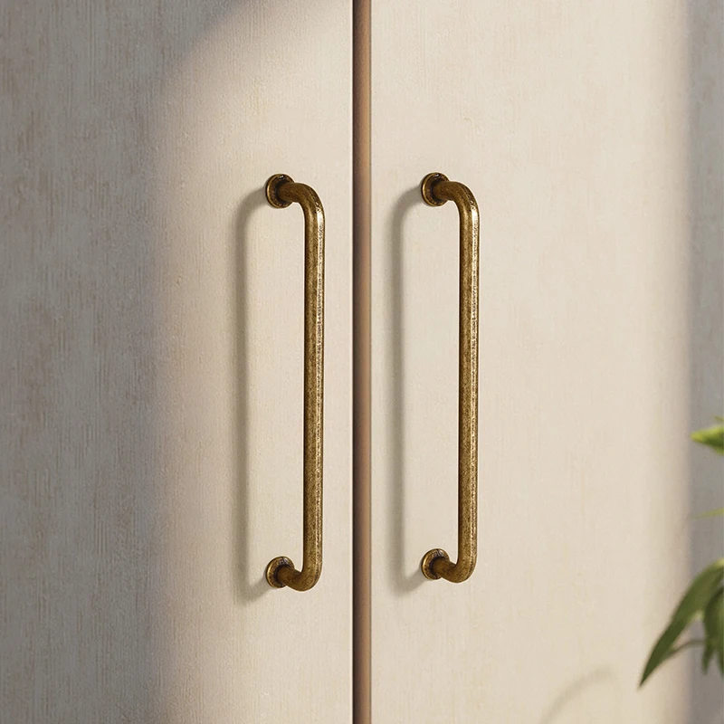 Cajón de bronce antiguo retro Simple, manija pequeña, manija para muebles de armario