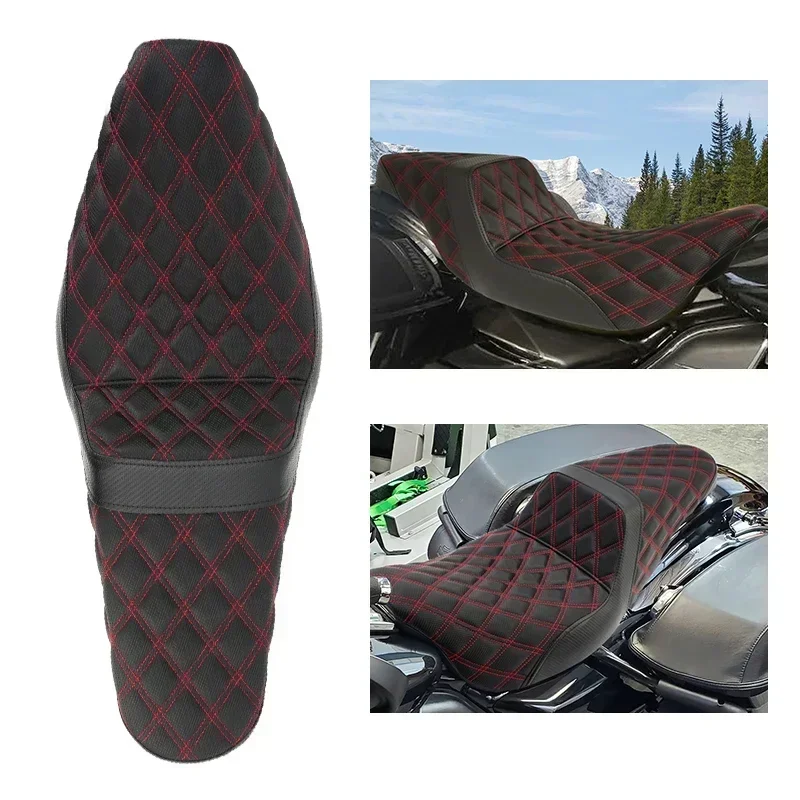 Motorcycle Driver Rear Passenger Seat Two-up Seat Cushion For Harley Touring CVO Road King Electra Glide Ultra Limited 2008-2023