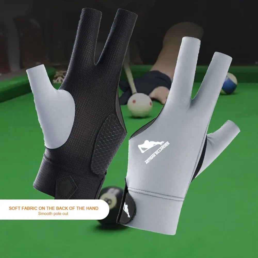 Left and Right Hand Billiards Glove Non Slip Breathable Three Fingers Glove Elastic Billiard Training Gloves Fitness Accessories