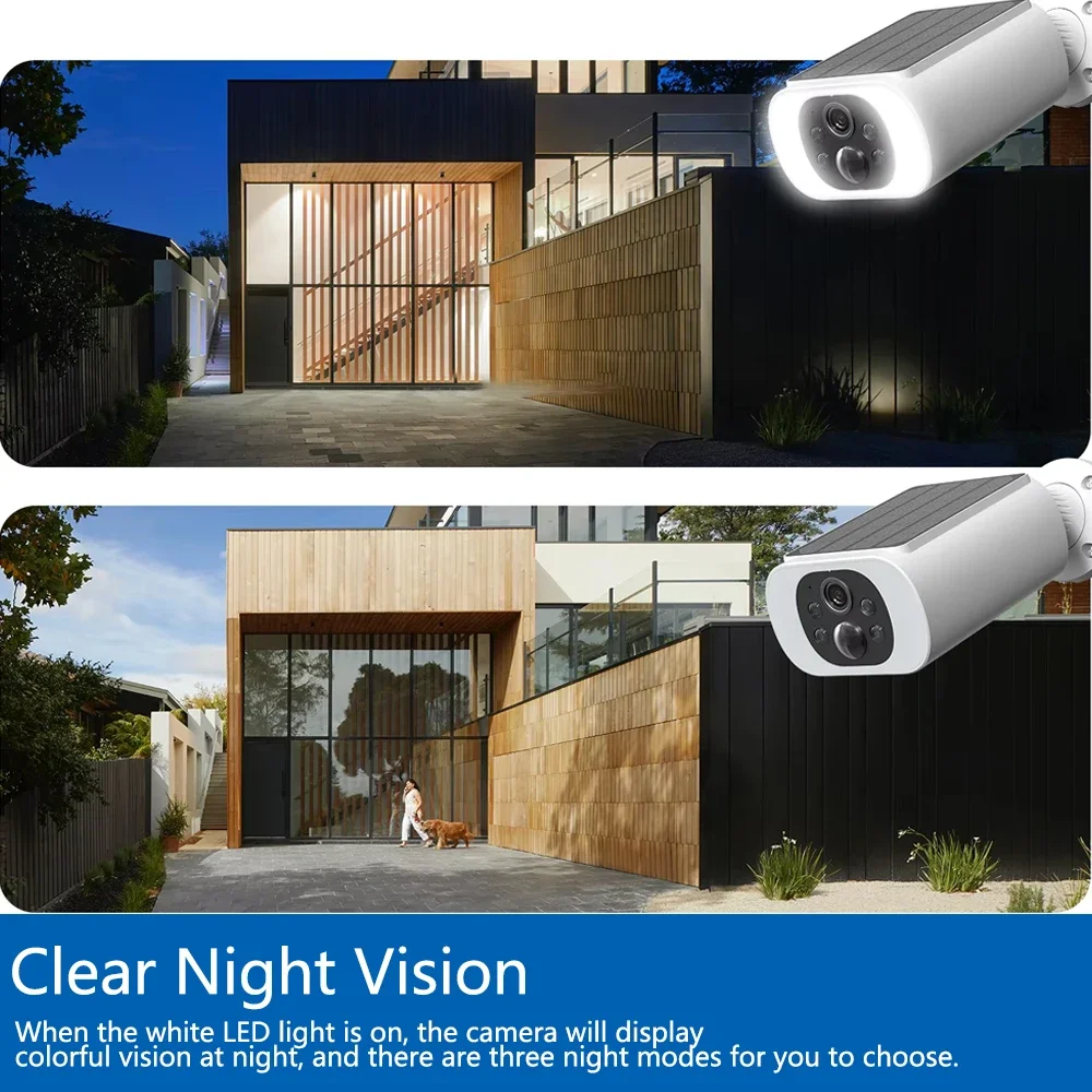 5MP Tuya Wifi Solar Camera Wireless Battery Powered Outdoor 2K IP Camera IP66 PIR Video Surveillance Security Bullet Cameras