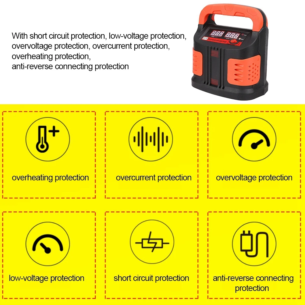 Car Battery Charger LCD Display Pulse Repairing Machine for Car Truck 350W CN Plug 220V