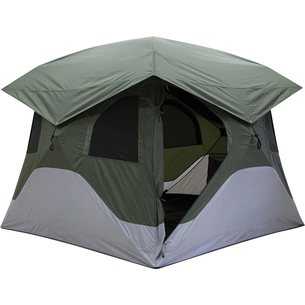 

T4 Hub Tent, Easy 90 Second Set-Up, Waterproof, UV Resistant, Removable Floor, Ample Storage Options, 4-Person, Alpine Green,