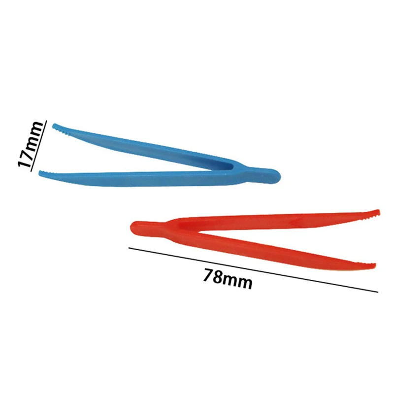 플라스틱 트위저 의료 수리 소형 일회용 트위저 도구, 트위저 공예, 어린이 장난감 플라스틱 클립, 멀티 컬러, 20 개