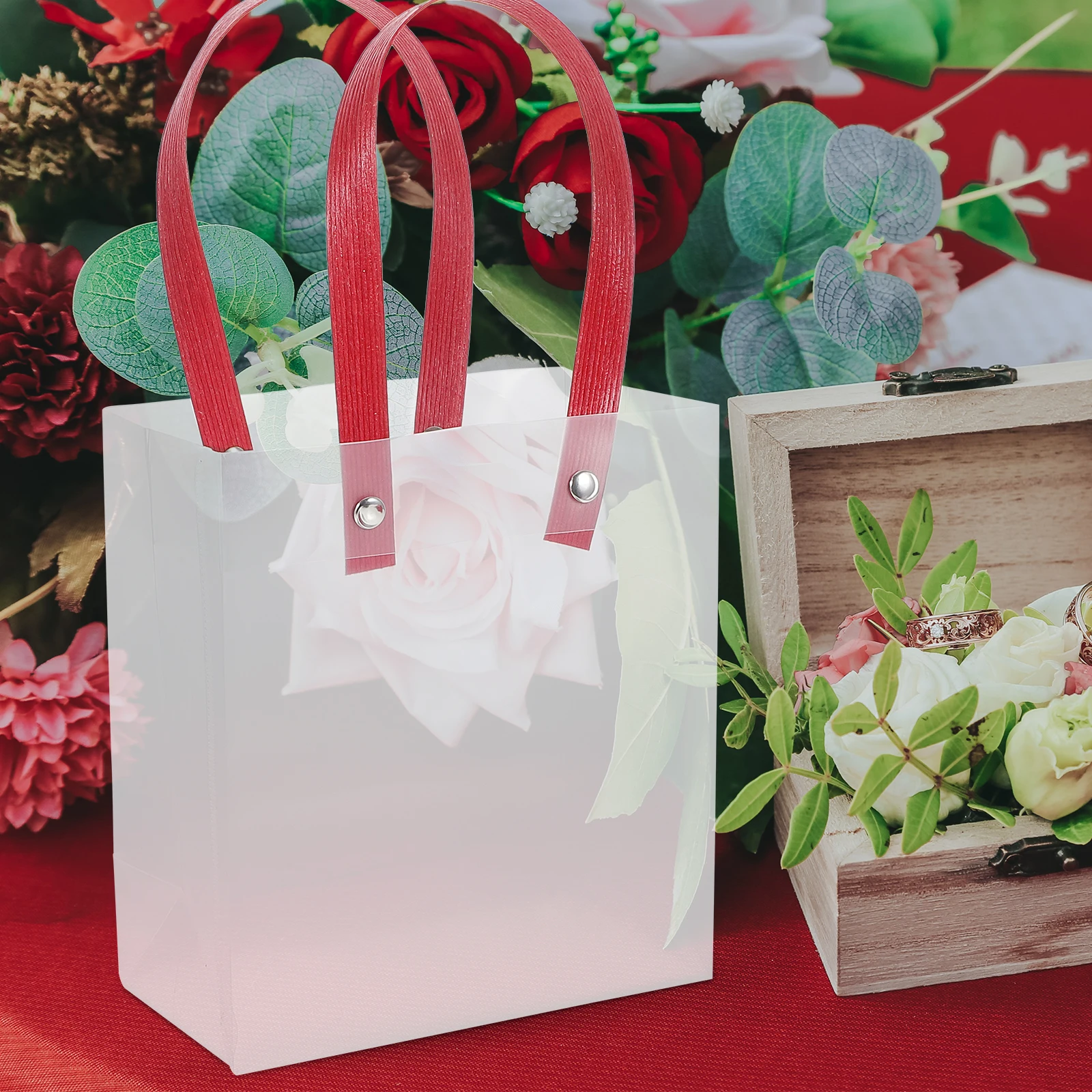 

Sturdy Clear Handheld Bags For Gifts Wedding Favors Party Goodies Birthday Packaging Solution 10Pcs