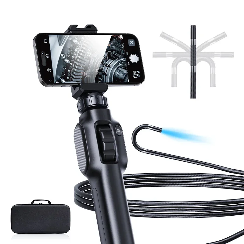 360 degree with screen HD pixel Android universal endoscope auto repair home appliance detection carbon deposit pipe insertion