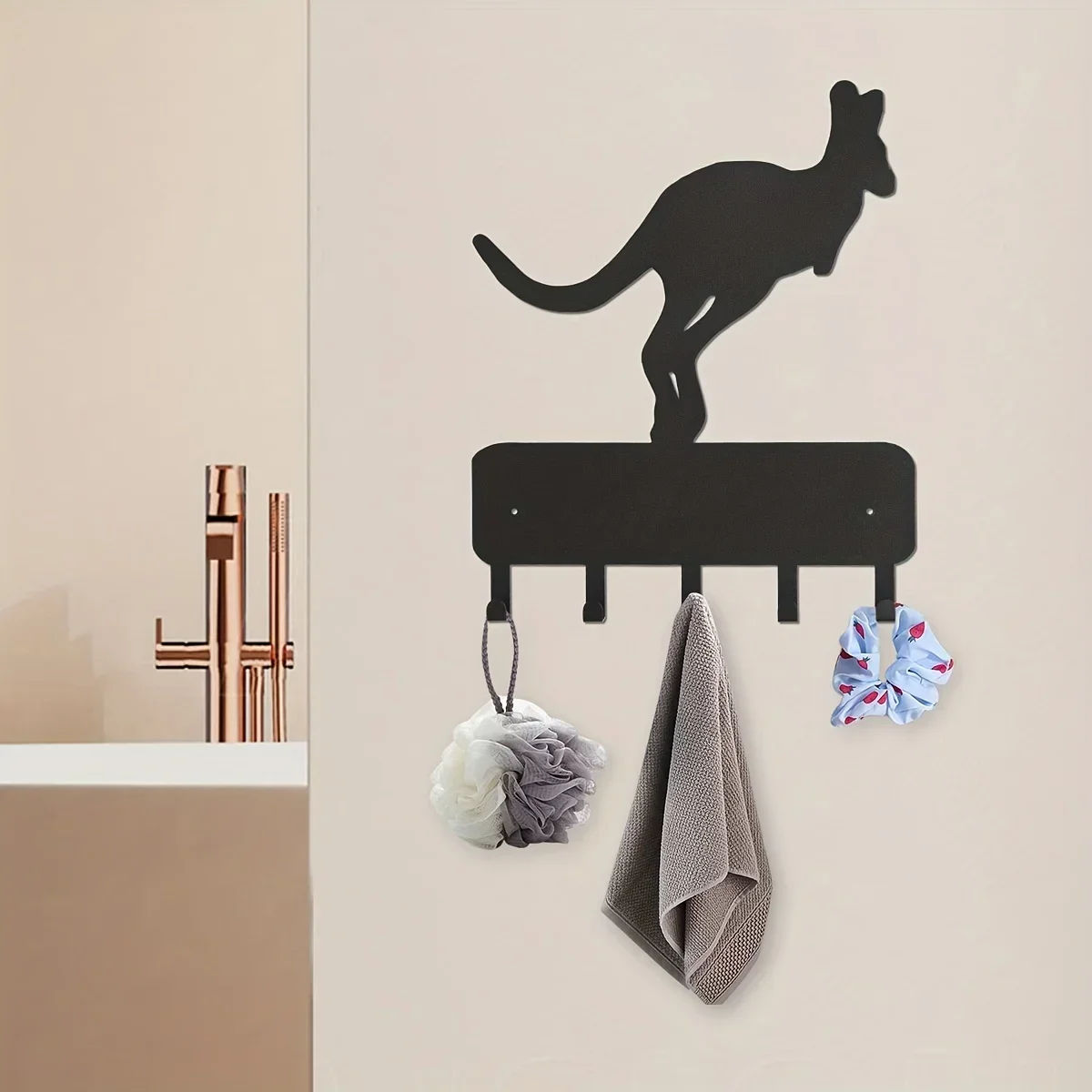 

CIFBUY Deco Metal Kangaroo Key Holder Wall Mounted Hooks Household Multi-Purpose Clothes Bag Key Hooks Living Room Wall Decorat