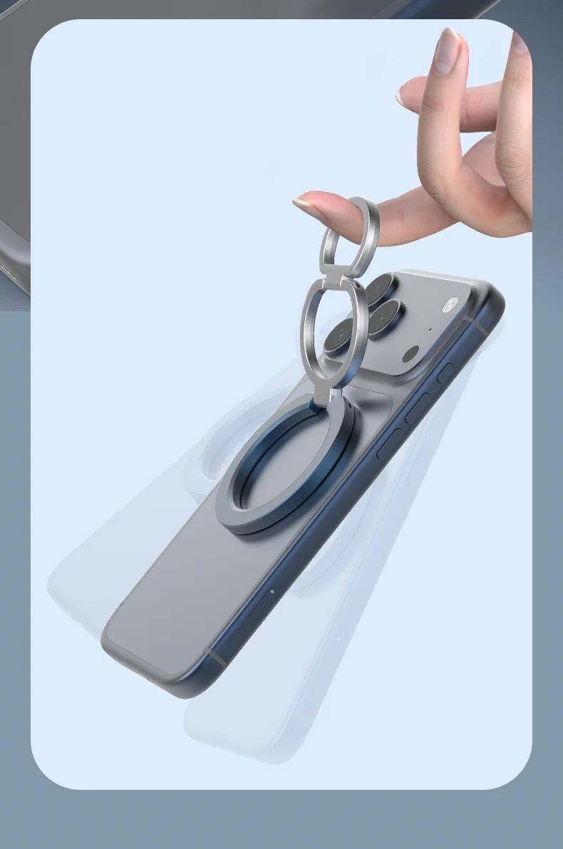 2026 Neuer doppelseitiger magnetischer Handyhalter für MagSafe, 360-Grad-drehbarer, faltbarer Magnetständer für iPhone 17, 16, Samsung – Detail 7