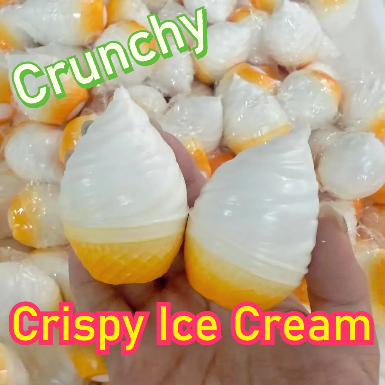 New Crispy Cone Ice Cream Handmade Bead Sequins Building Blocks Stress Relief Toy Suitable for ASMR Sensory Stress Relief Toy