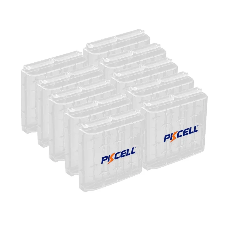 10PC 4Slots AA AAA Battery Storage Box Hard Plastic Case Cover Holder Protecting Case With Clips For AA AAA Battery Storage Box