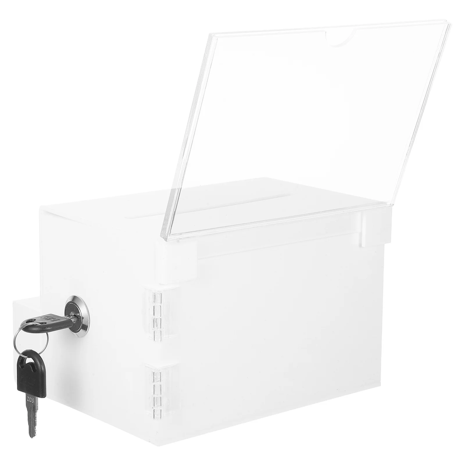 

Acrylic Donation Box Lock Clear Ballot Box Fundraising Suggestion School Office Events Collection Charity Raffle